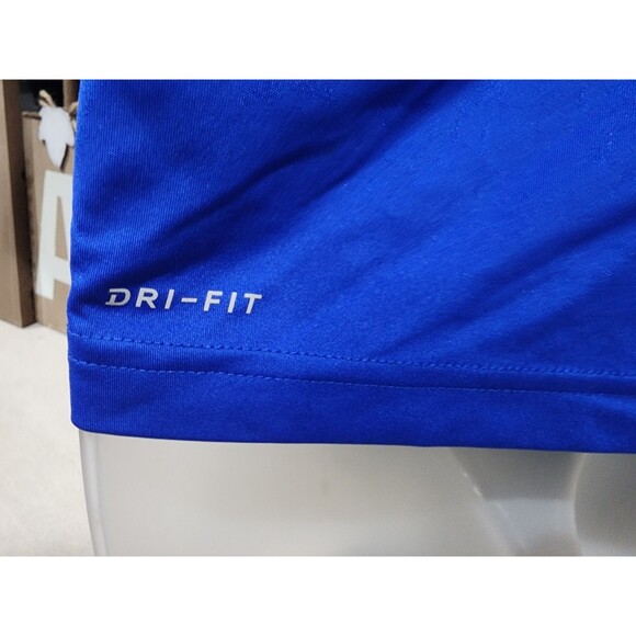 Nike T Shirt Youth Boys Med Dri Fit Blue Swoosh Logo Graphic Performance Active - Picture 3 of 6